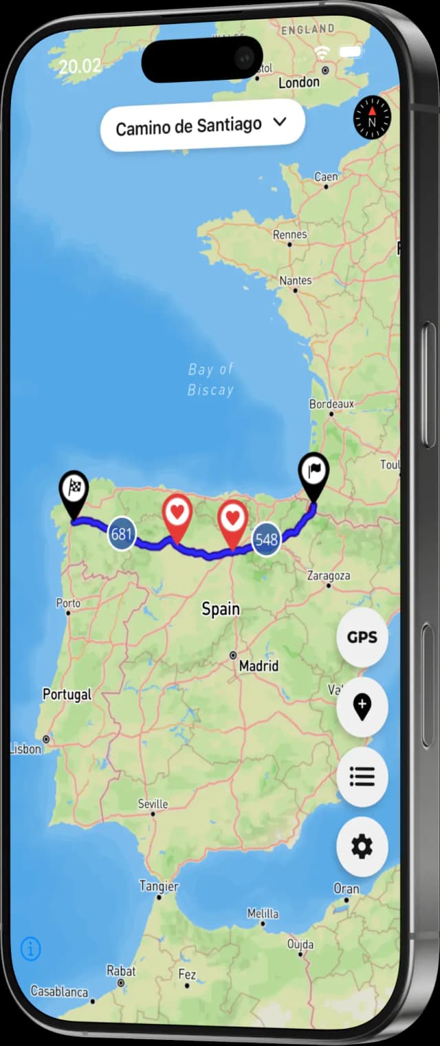 Phone showing the app